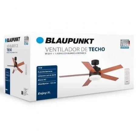 Blaupunkt Ventilador de Techo BP2011 de 122 cm con Lámpara LED y Mando